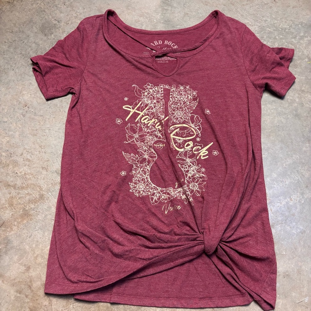 Hard Rock Cafe Venice Floral Guitar Knot Women’s Shirt Size  Small